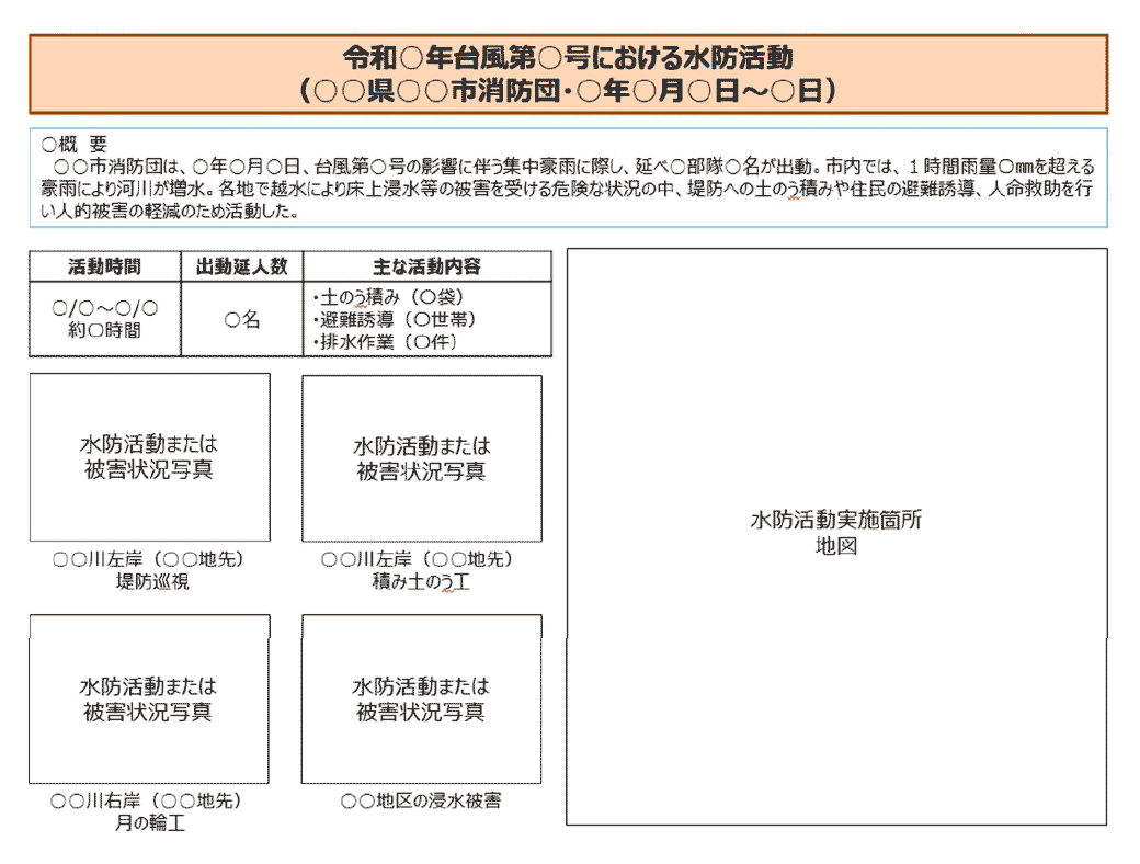 資料14-2 水防活動報告書様式(例)