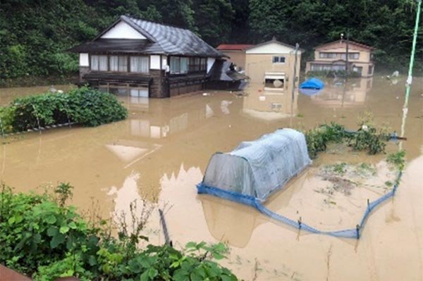 最上川左岸　住宅浸水被害