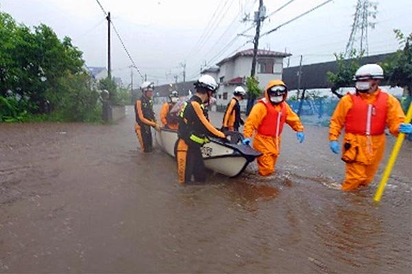 江尾地区　冠水状況