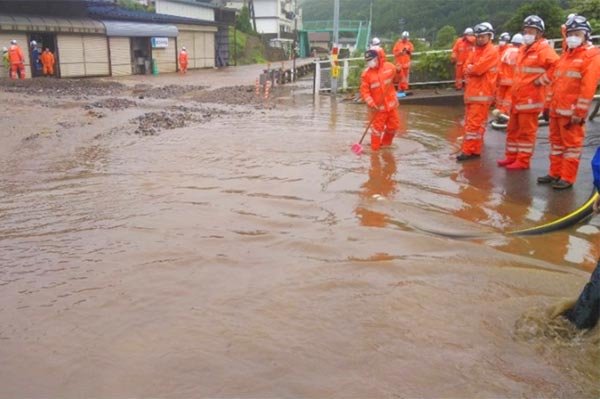 藪原地区（●）浸水被害