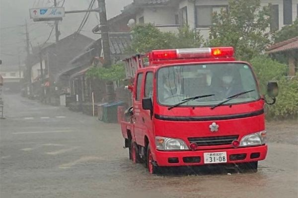 避難の呼びかけ・土砂災害巡視（桜江地区）