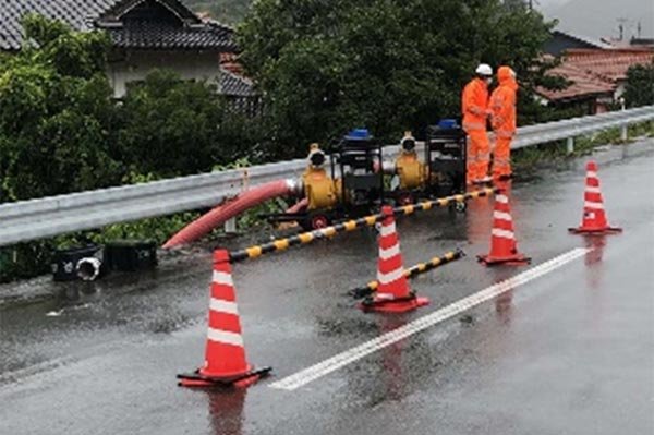 都賀地区（邂後川）内水排水作業