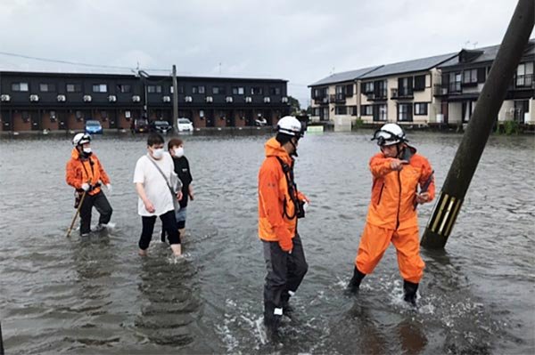 下高橋地区　住民の避難誘導