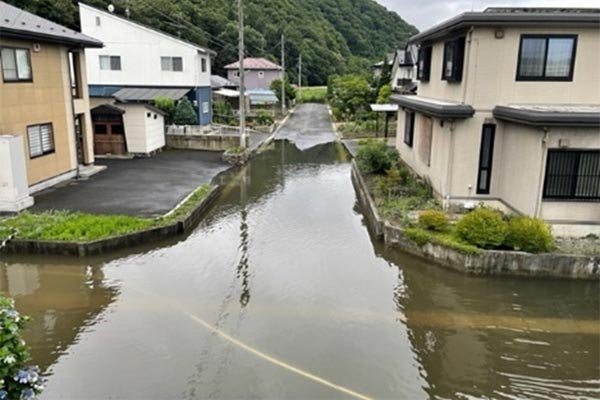 熊原川左岸 内水排水作業