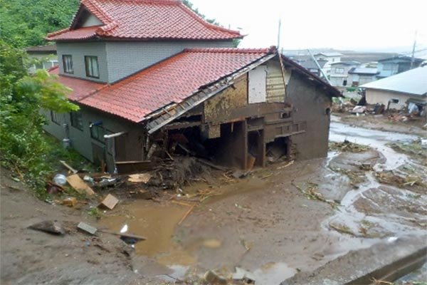 ①田野沢地区　土砂流入