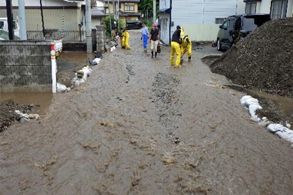 城内小路地区　水防活動