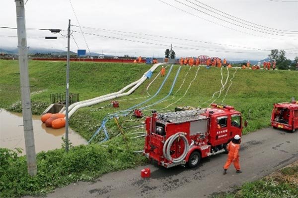 下釜排水機場（押切地内）排水作業