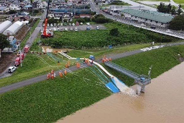 下釜排水機場（押切地内）排水作業