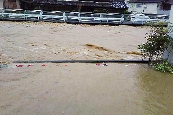 曽我川左岸（古瀬地区）道路への浸水被害