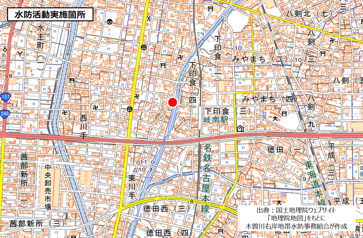 境川右岸（厚見水防倉庫付近）