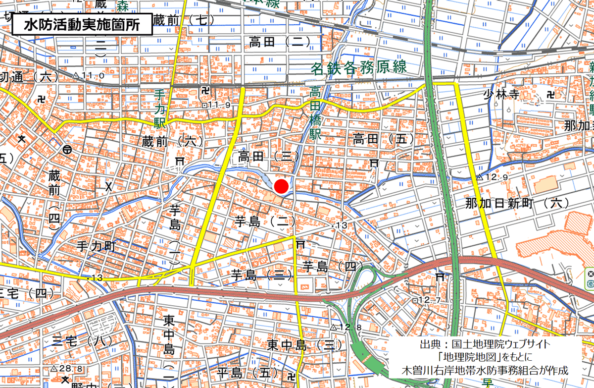 境川右岸（境川・三井川合流地点付近）