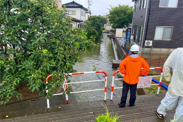 戸野目川右岸　浸水状況（下源入地内）
