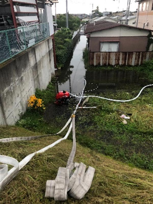 迫川左岸内水汲み取り
