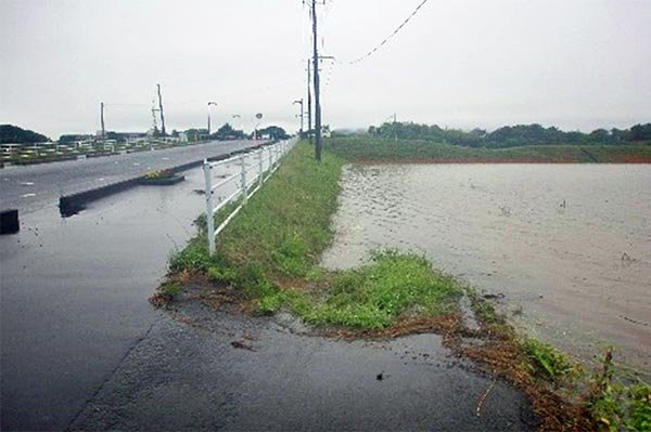 善川左岸（古舘橋周辺）水田浸水被害