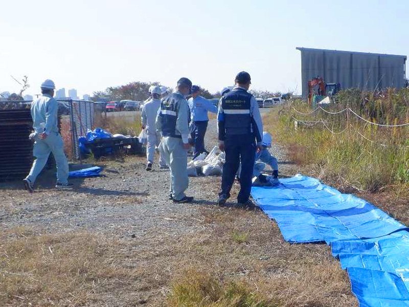 改良積み土のう工の実技演習