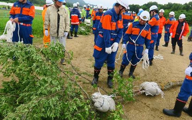 木流し工の実技演習
