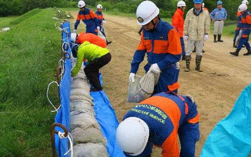 改良積み土のう工の実技演習